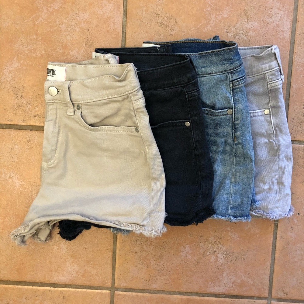 4 Pairs of VS PINK High Waist Shorts SZ. 8